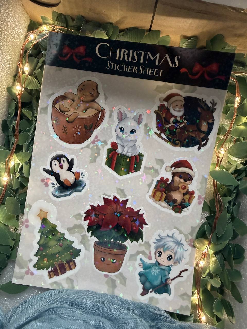🎄 Christmas Sticker Sheet – Holo Weihnachtssticker ✨