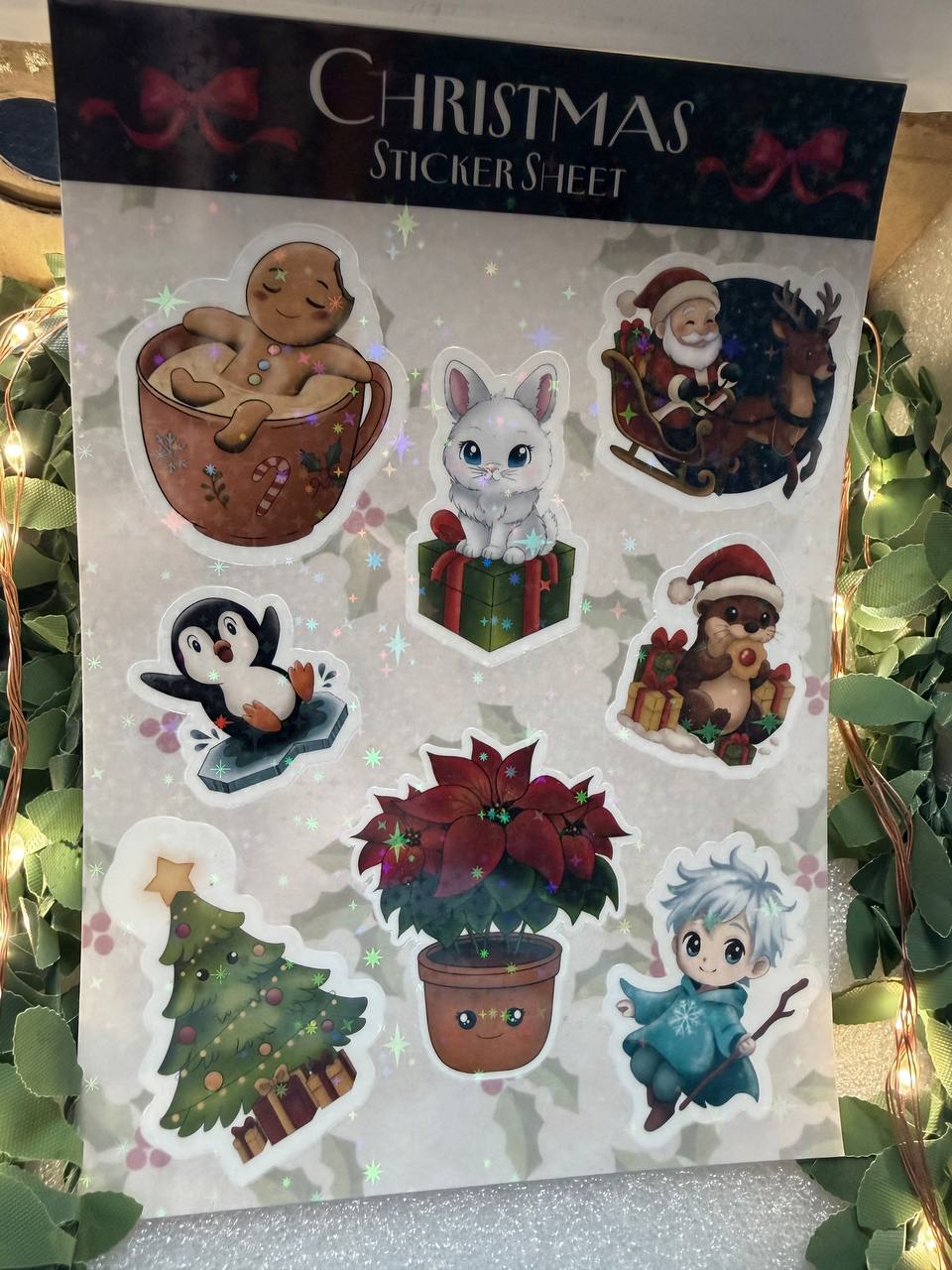 🎄 Christmas Sticker Sheet – Holo Weihnachtssticker ✨