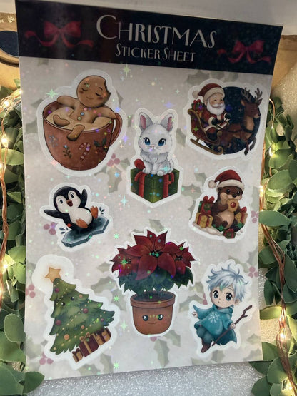 🎄 Christmas Sticker Sheet – Holo Weihnachtssticker ✨