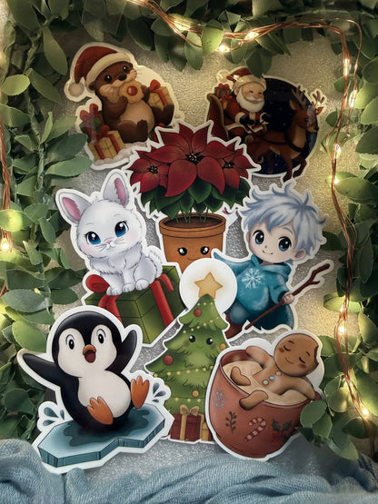 🎄Christmas Sticker (Groß) – handgemachte Weihnachtsmotive · Glitzer & Glossy✨