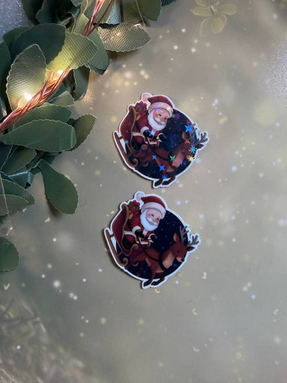 🎄Christmas Sticker (klein) – handgemachte Weihnachtsmotive · Glitzer & Glossy✨