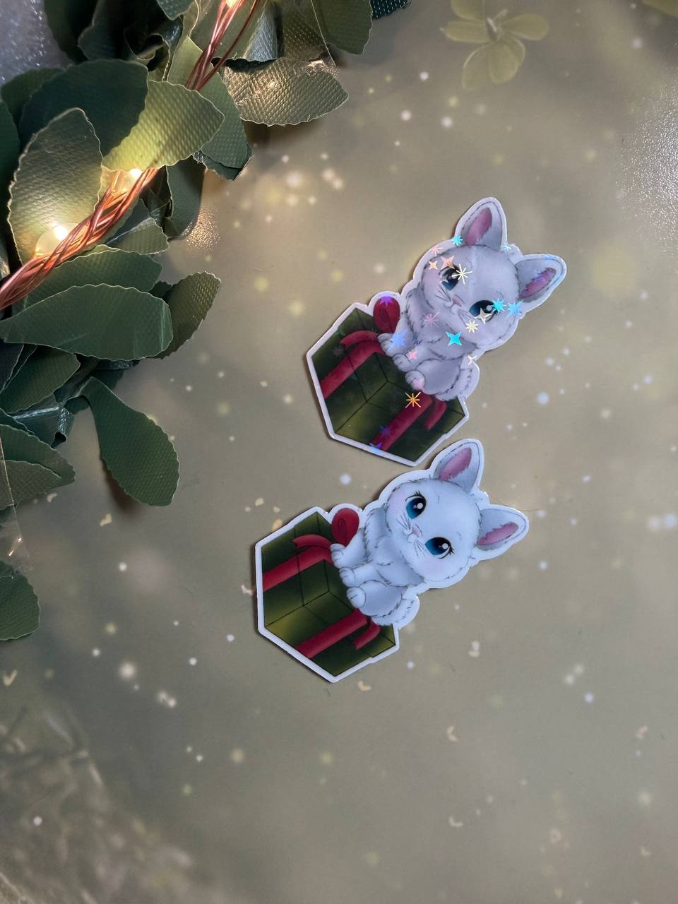 🎄Christmas Sticker (klein) – handgemachte Weihnachtsmotive · Glitzer & Glossy✨