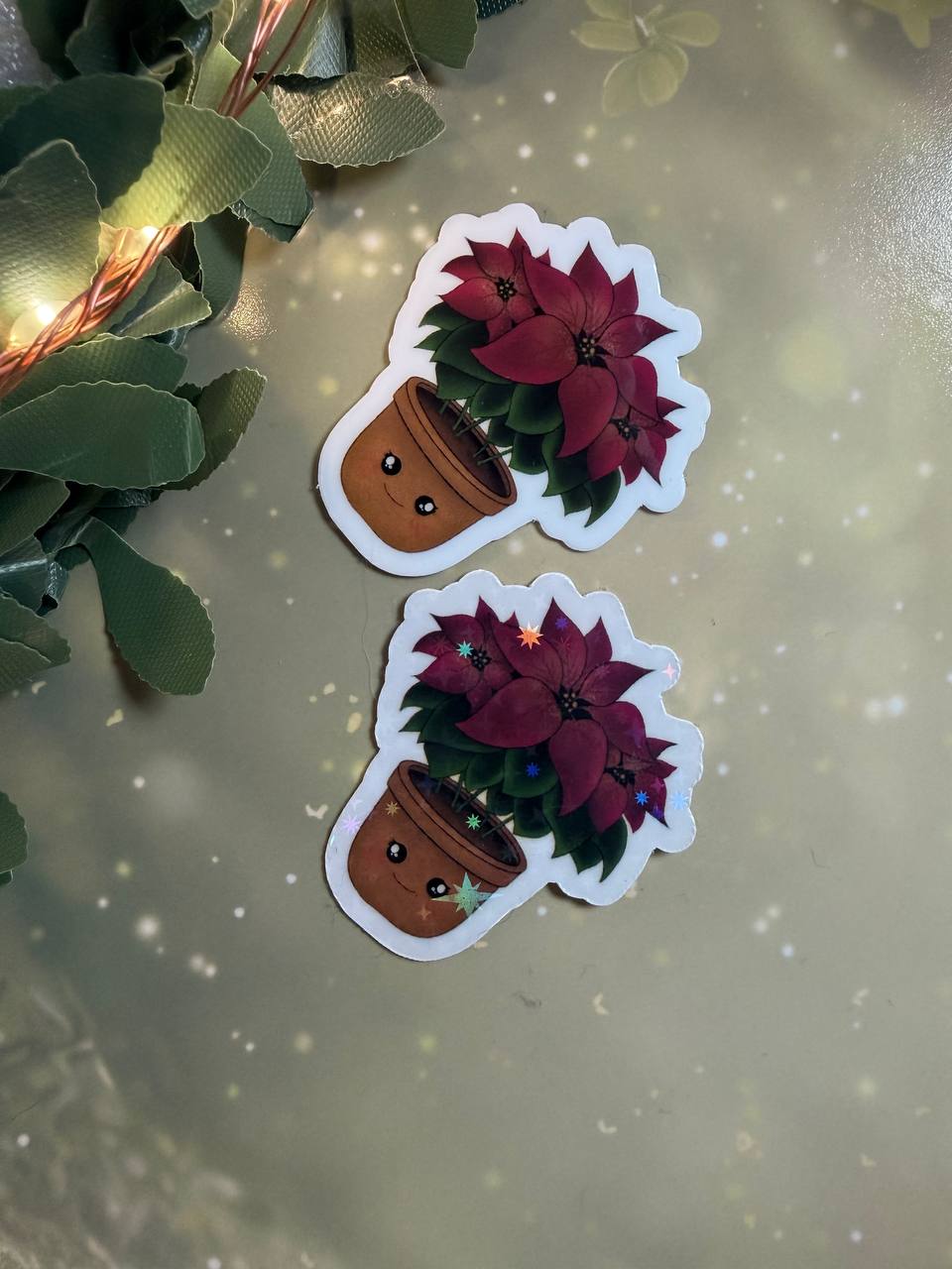 🎄Christmas Sticker (klein) – handgemachte Weihnachtsmotive · Glitzer & Glossy✨