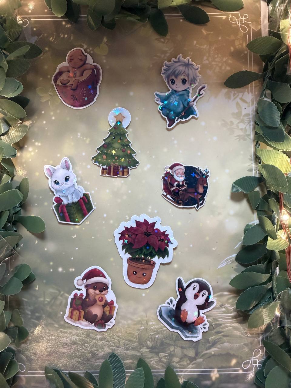 🎄Christmas Sticker (klein) – handgemachte Weihnachtsmotive · Glitzer & Glossy✨