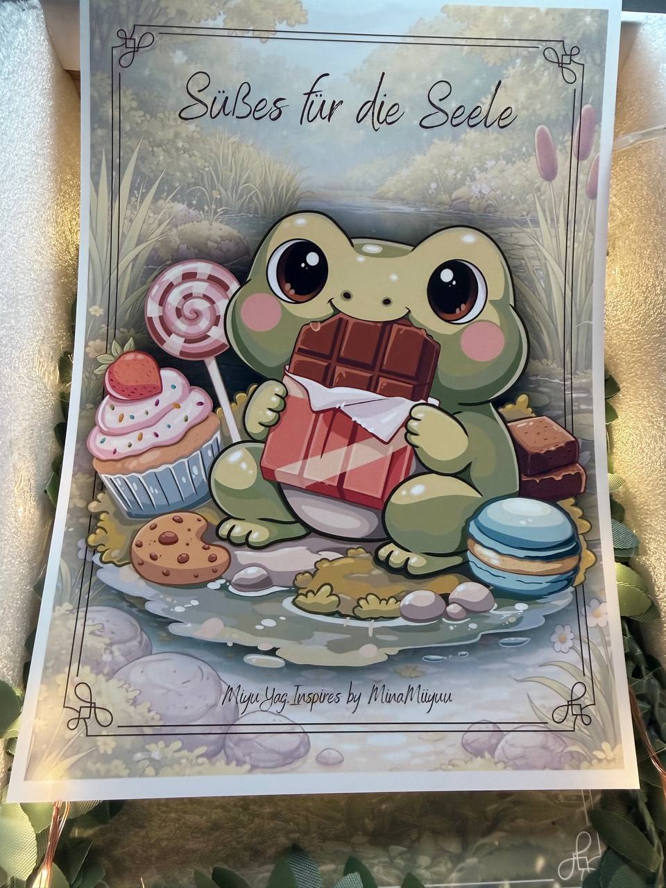 Art Print A5 "Süßes für die Seele"| Frosch Illustration