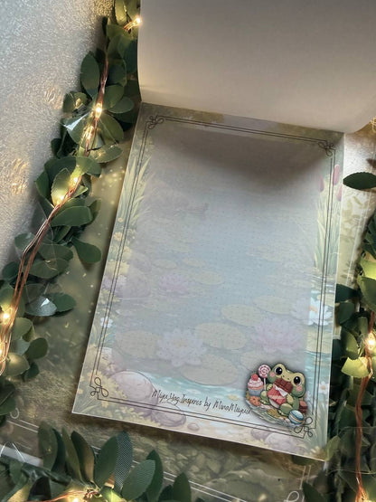 Notizblock „Süßes für die Seele“ – liebevoll gestalteter Schreibblock mit Froschmotiv 🐸🍫