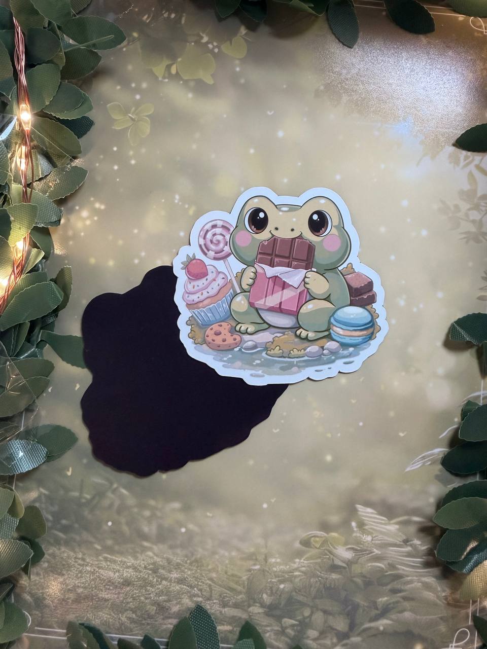 Magnet „Süßes für die Seele“ – handgemachter Kühlschrankmagnet mit Froschmotiv