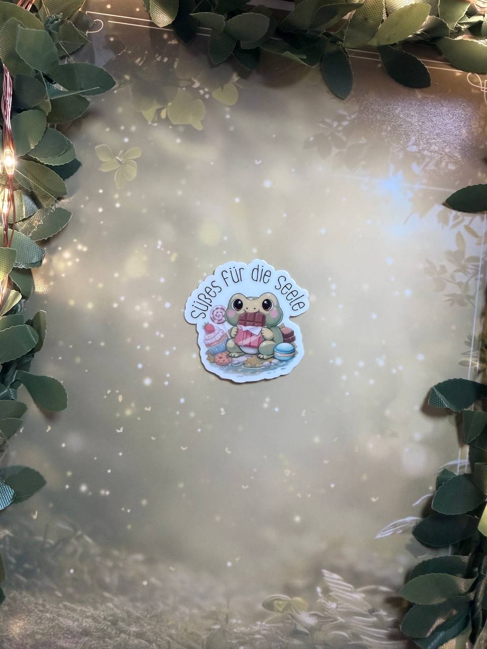 Sticker Frosch "Süßes für die Seele" | groß & klein | mit oder ohne Spruch