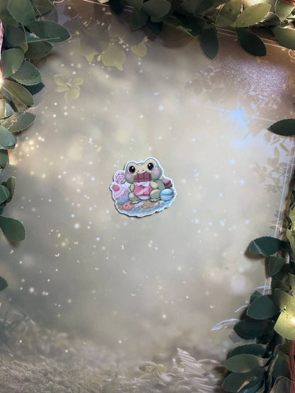 Sticker Frosch "Süßes für die Seele" | groß & klein | mit oder ohne Spruch