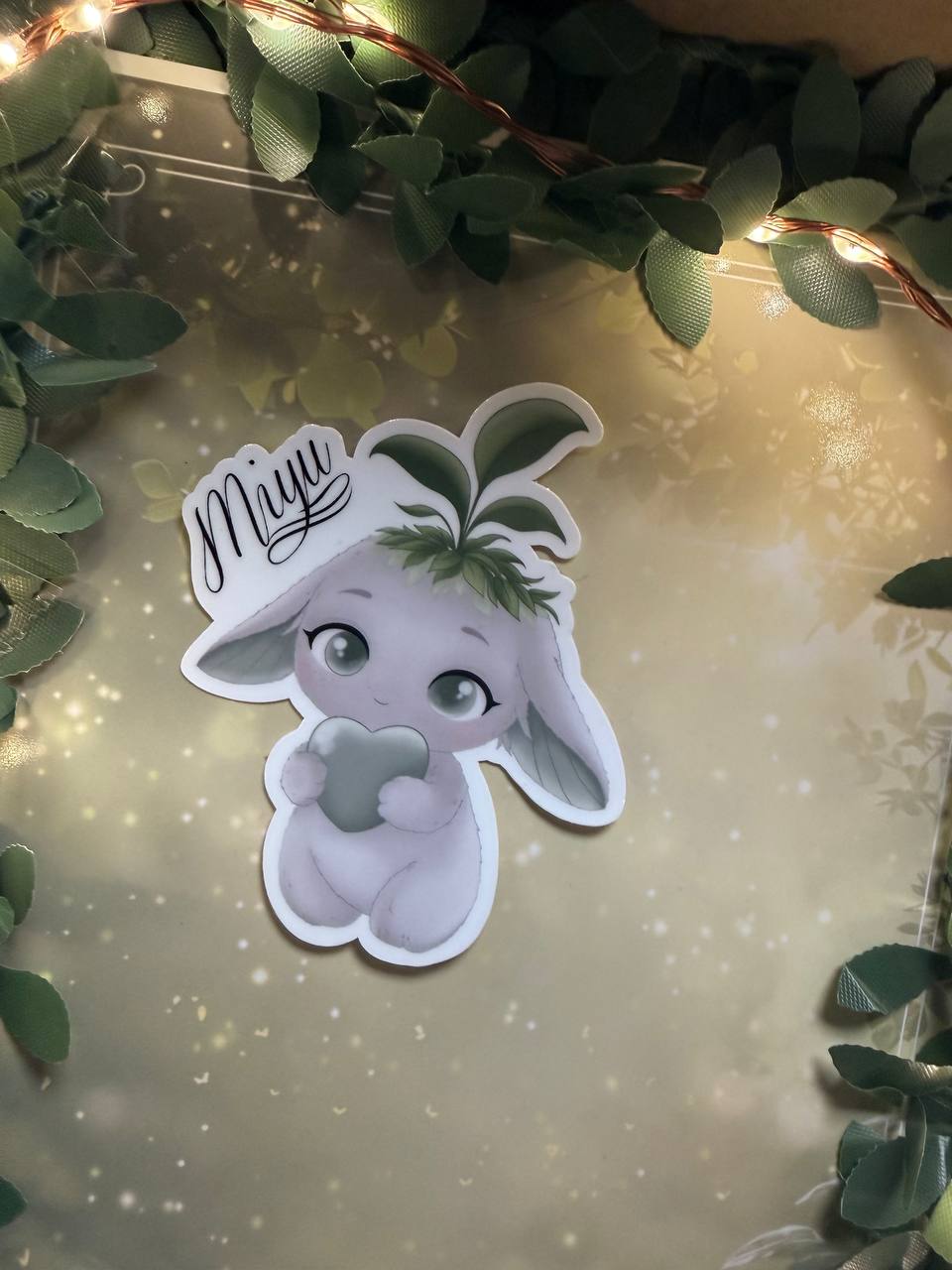 Sticker „Miyu“ – Herz & Schriftzug | Glossy oder Glitzer