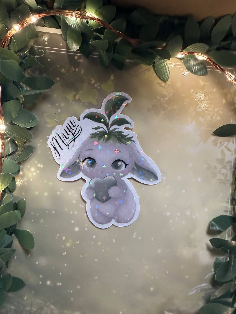 Sticker „Miyu“ – Herz & Schriftzug | Glossy oder Glitzer